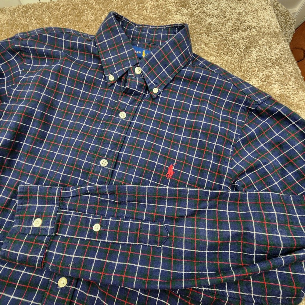 Polo by Ralph Lauren Men's Blue Plaid Shirt